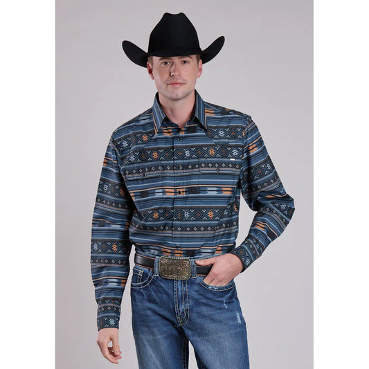 TIN HAUL MENS LONG SLEEVE SNAP HORIZONTAL AZTEC PRINT WESTERN SHIRT
