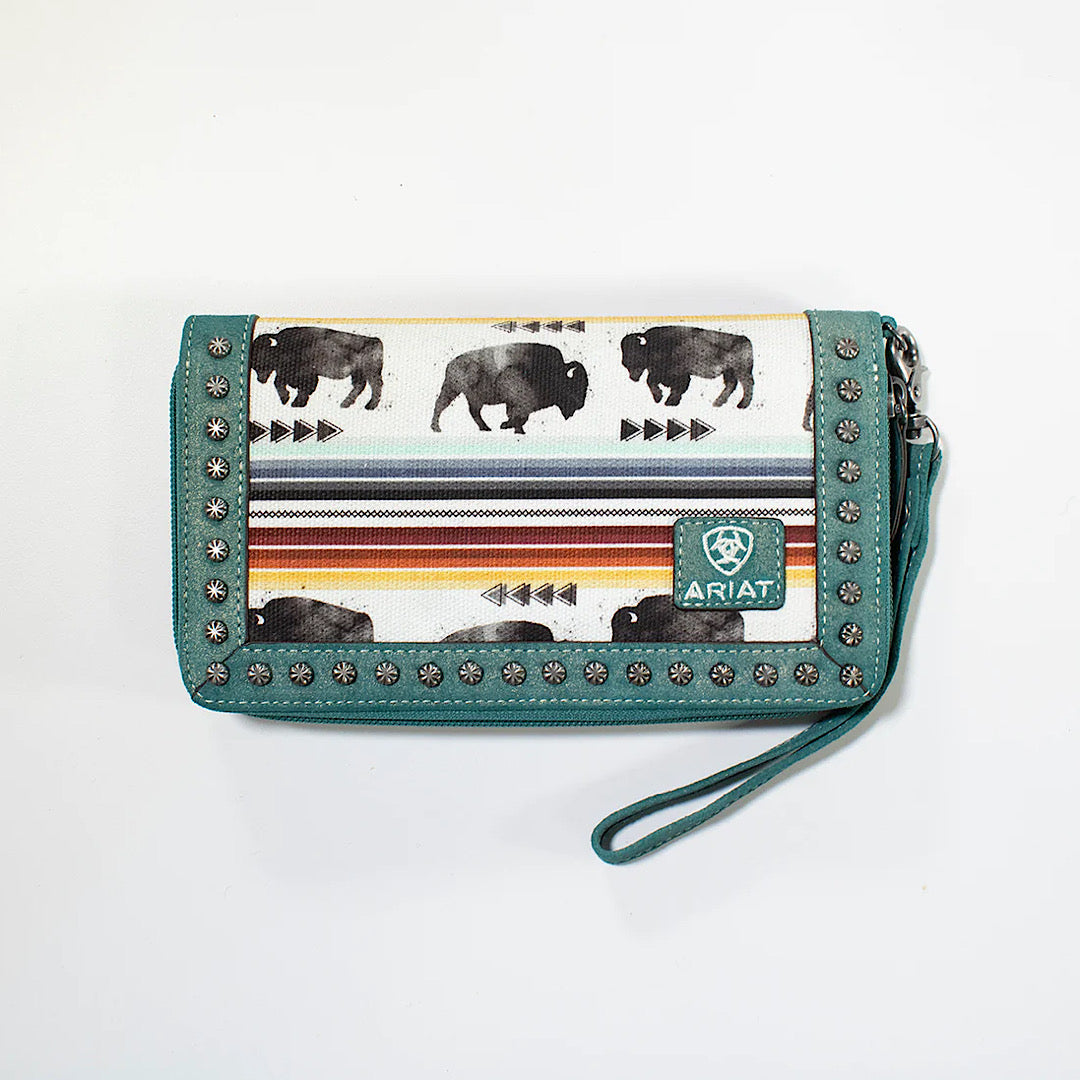 Ariat - Buffalo Print Clutch/Wallet A770015897