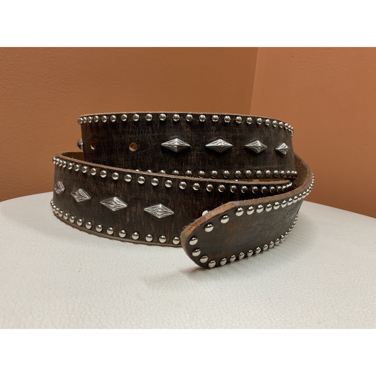Nocona Men’s Belt, Brown, Diamond Concho *No Buckle