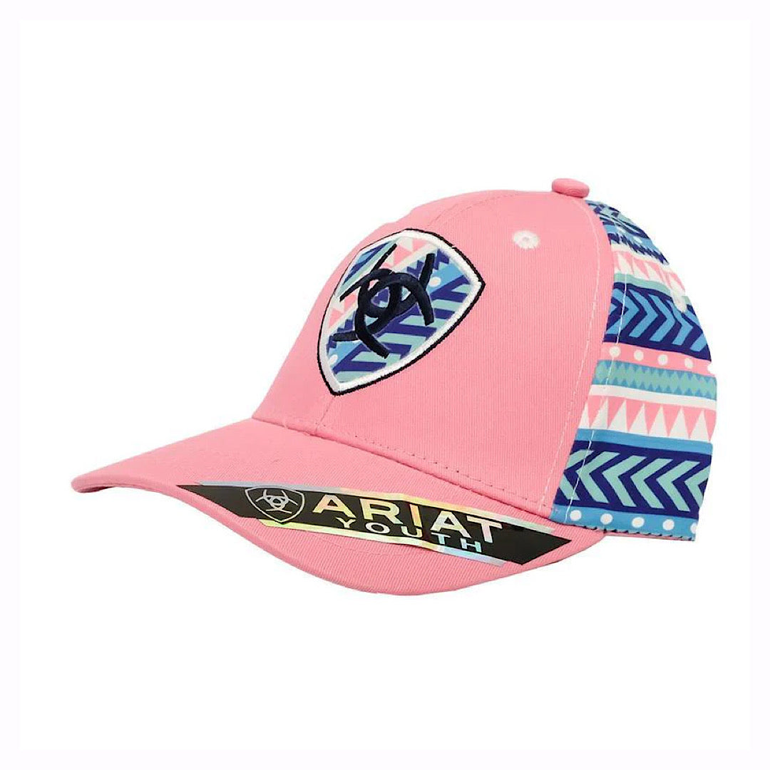 Ariat - Pink & Blue Aztec Stripe Youth Ball Cap A300004030