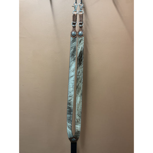 Nocona Suspenders - Western Cowhide w/ floral Concho N8513408