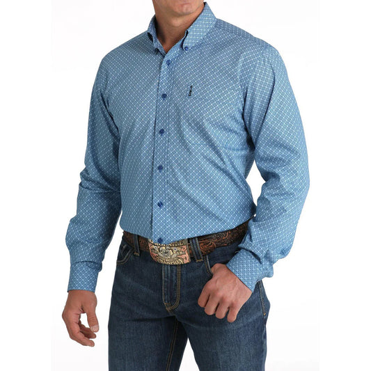 Cinch Mens Button Down Shirt- Blue