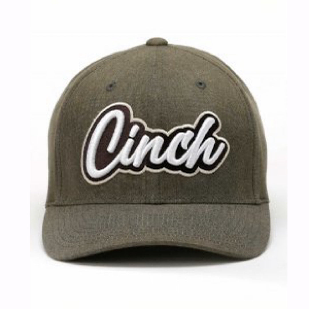 Cinch - Olive Green With Embroidered Lettering Flex Fit Men’s Ball Cap MCC0627787 Size S/M