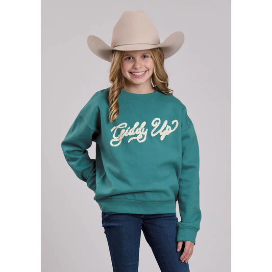 Roper Turquoise Girls Sweatshirt 2633