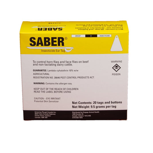 Saber Insecticide Ear Tag 20/Box