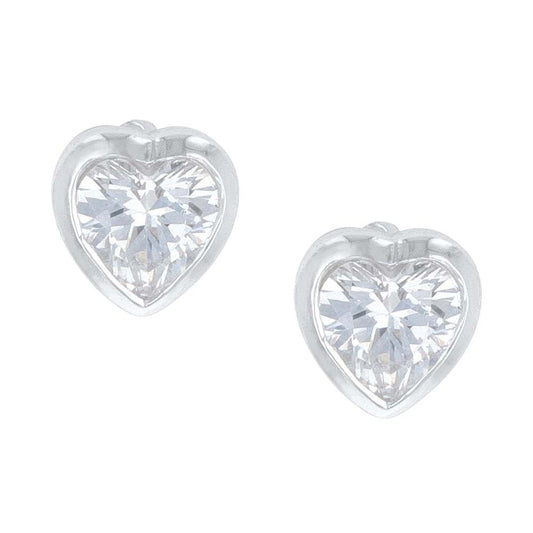 Tiny Heart Crystal Post Earrings