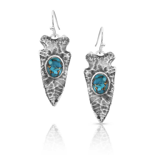 Driving Force Turquoise Arrowhead Earrings