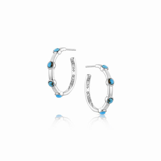 Montana Silversmith Gentle Rain Turquoise Hoop Earrings ER6546