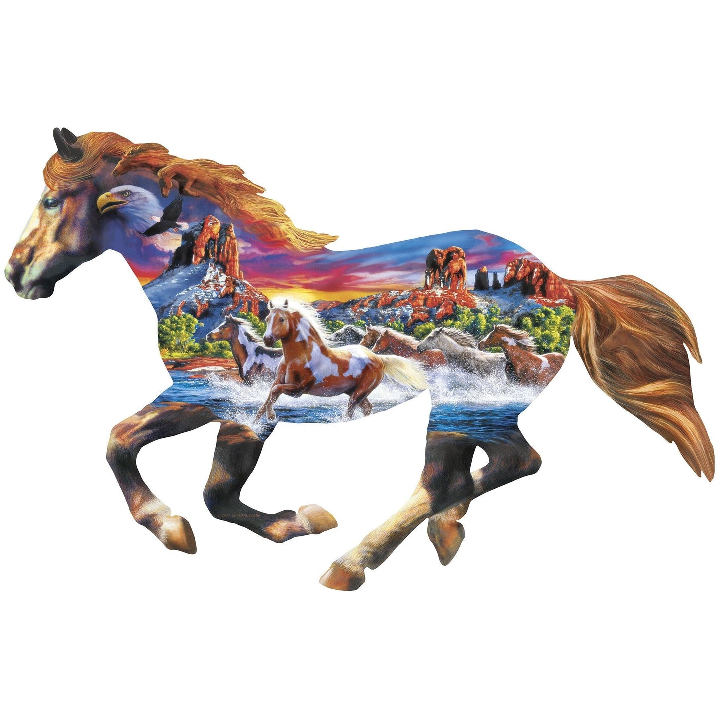 Contours - Sedona Spirit Unique Horse Shaped Jigsaw Puzzle 1000pc 72039