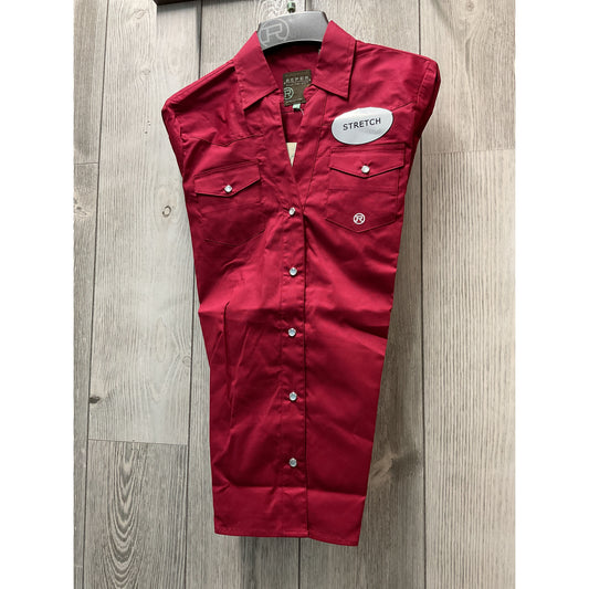 Roper Ladies Solid Red Snap Shirt, V-Neck 3-50-265-2108