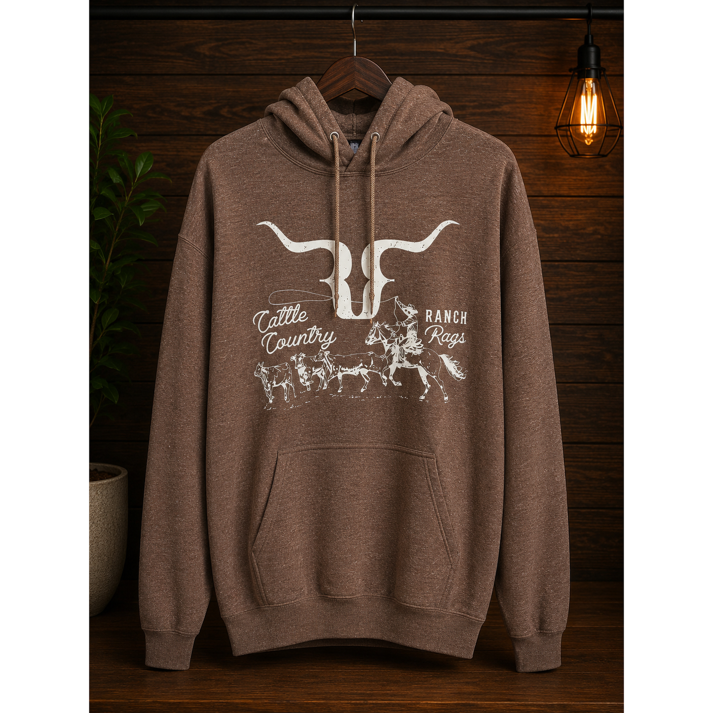 RanchRag's Longhorn Cattle Country Hoodie