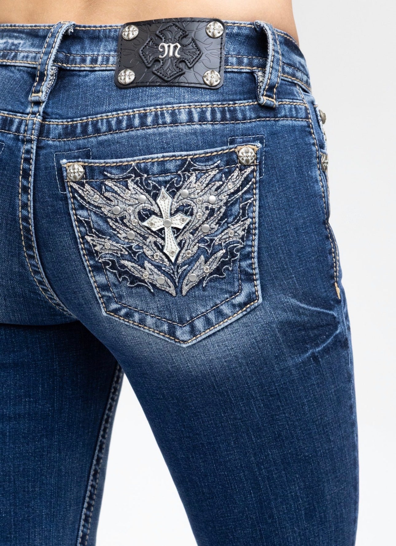 ~Miss Me  Bootcut Adina Cross Jeans M9535BV