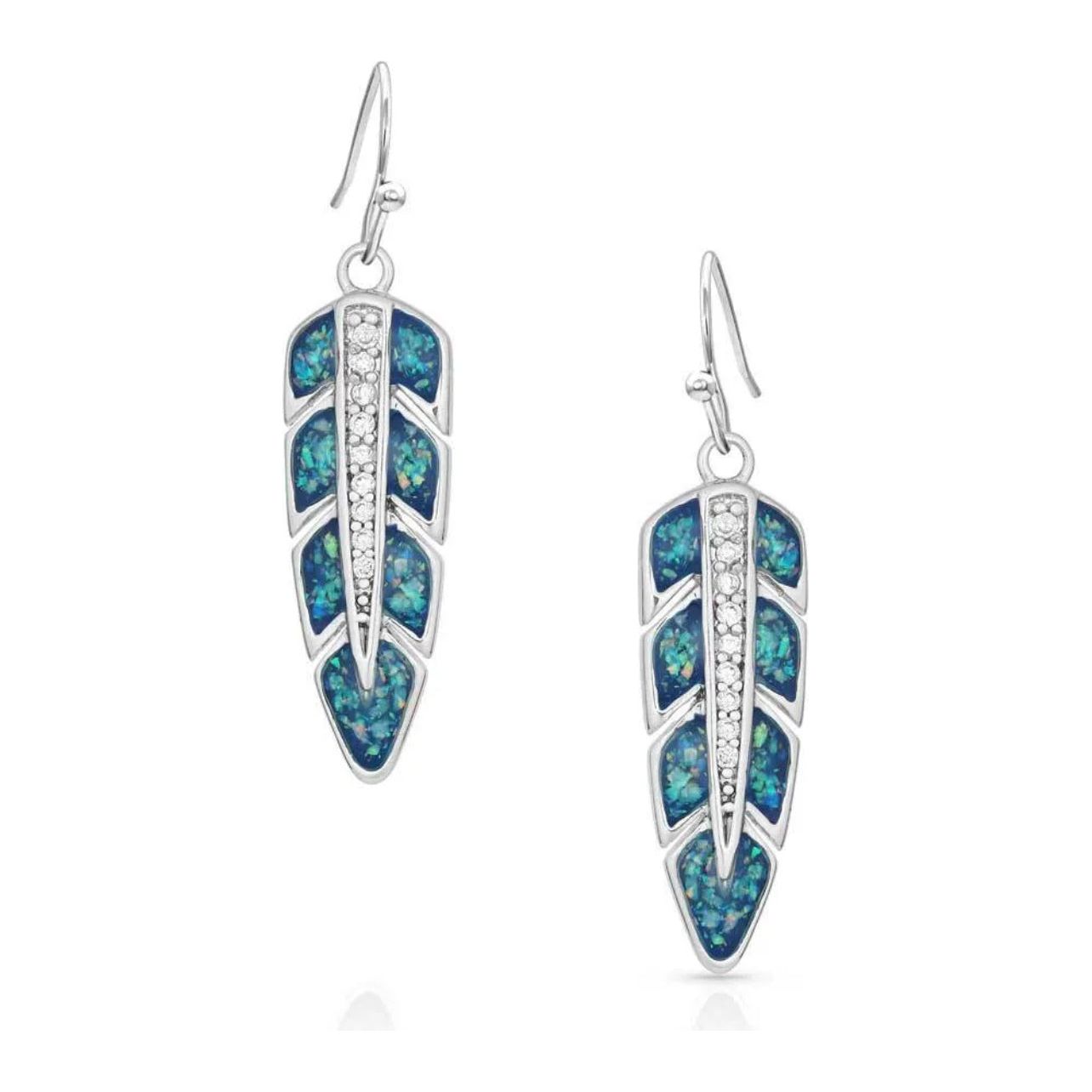 Hawk Feather Opal Earrings