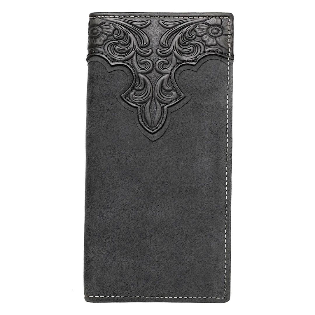 MONTANA WEST EMBOSSED VINTAGE FLORAL MEN'S BIFOLD LONG WALLET