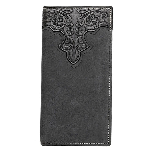 MONTANA WEST EMBOSSED VINTAGE FLORAL MEN'S BIFOLD LONG WALLET