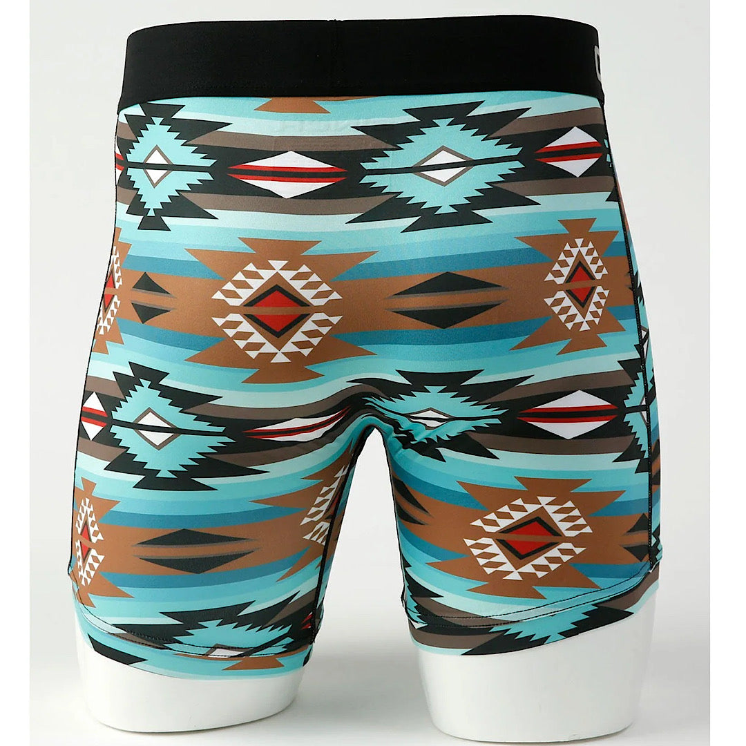 MEN'S 6" CINCH AZTEC BOXER BRIEFS - TURQUOISE