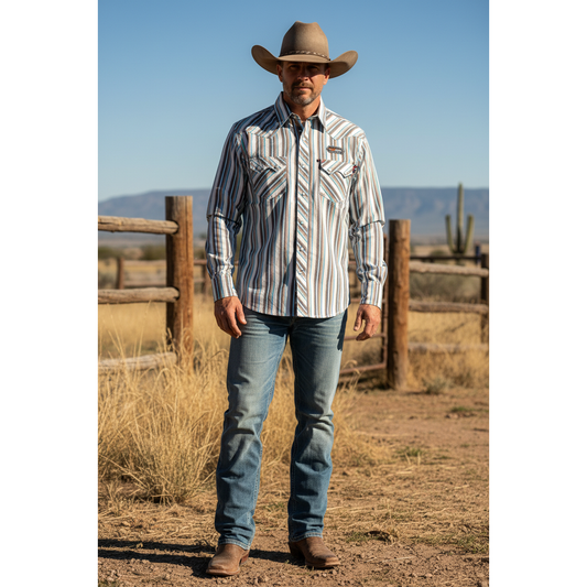 Rock & Roll Men’s, Snap, Long Sleve Shirt, Modern Fit, BMN2S09067