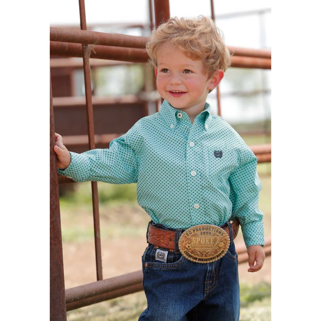 CINCH BOY'S LONG SLEEVE SHIRT - LIGHT BLUE