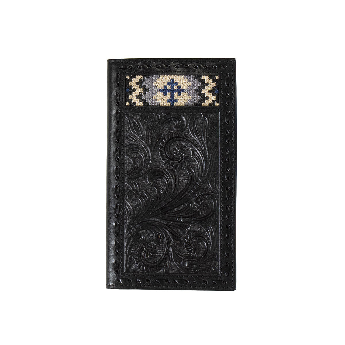 3-D BELT FLORAL LEATHER CROSS EMBROIDER - ACCESSORIES WALLET - D250007201