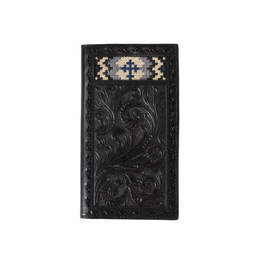 3-D BELT FLORAL LEATHER CROSS EMBROIDER - ACCESSORIES WALLET - D250007201
