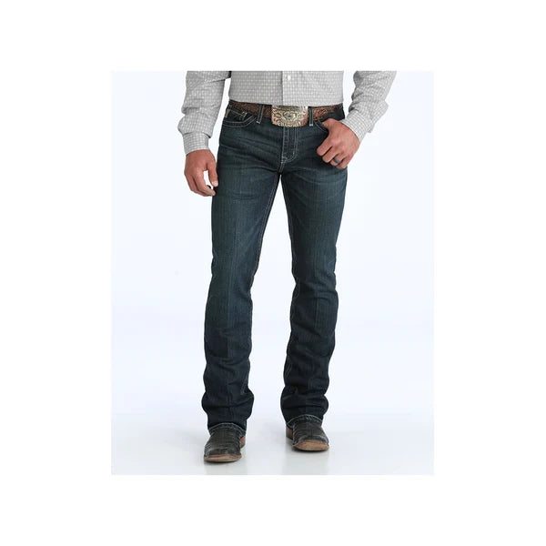 Cinch Men's Ian Dark Stone Wash Slim Bootcut Jeans MB34136001