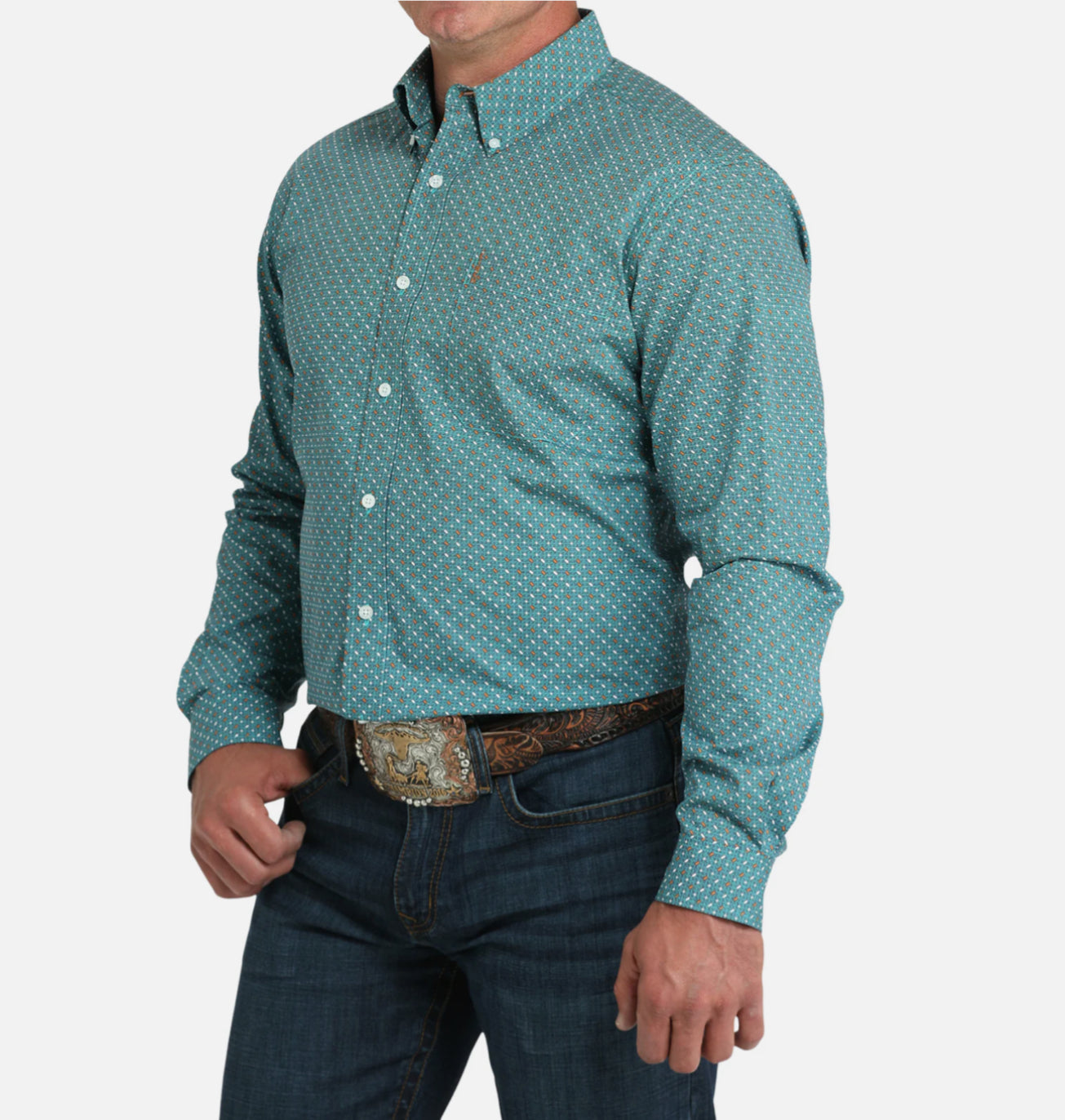 Cinch Men’s Western Shirt - MODERN FIT, Button Front, Turquoise MTW1347140