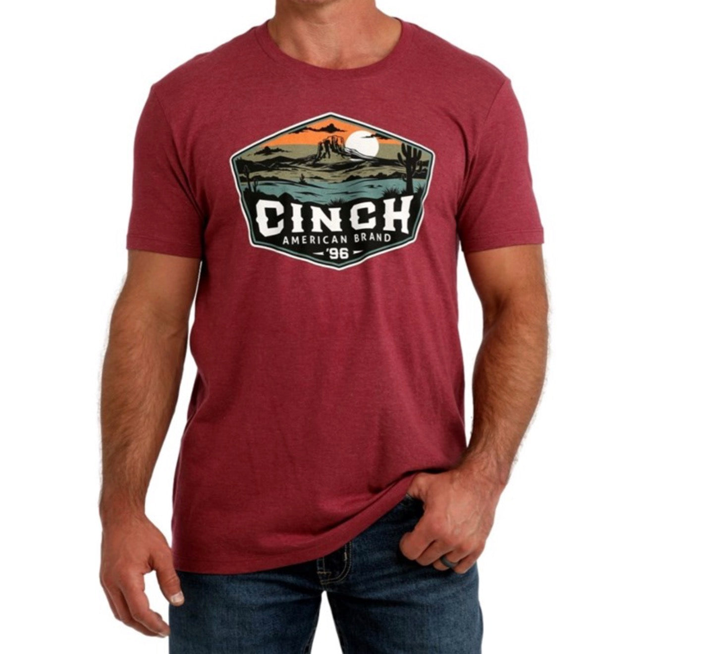 Cinch Men's Burgandy Graphic T-Shirt MTT1690736