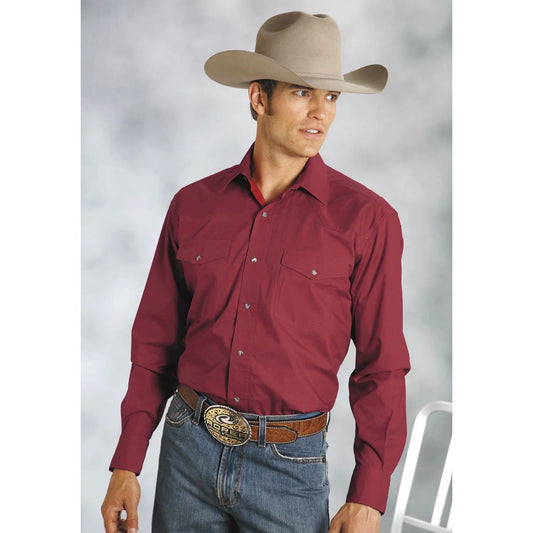 Roper Men’s Snap Shirt, Red 03-01-265-2108