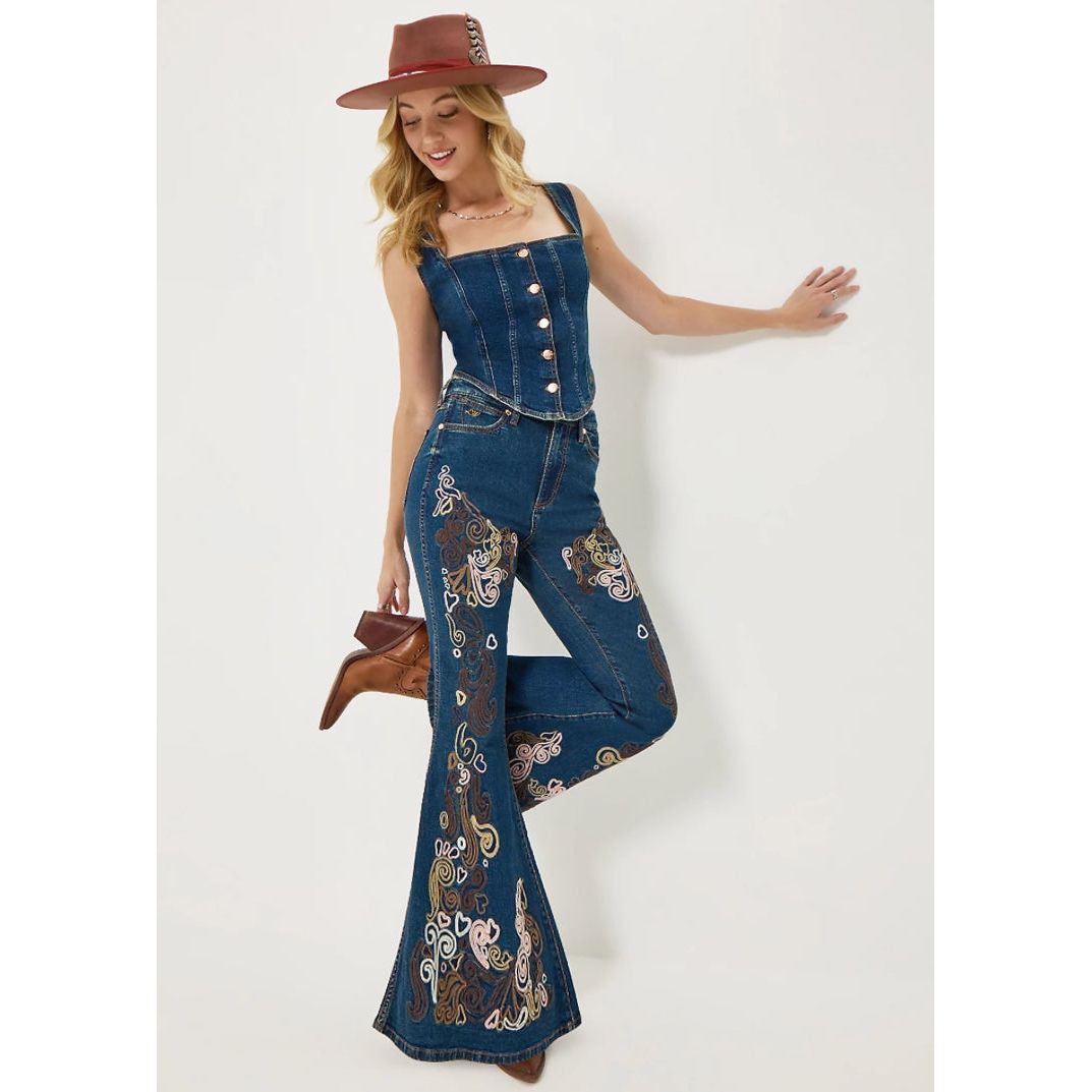 WRANGLER X LAINEY WILSON EMBROIDERED BELL BOTTOMS | 112368245