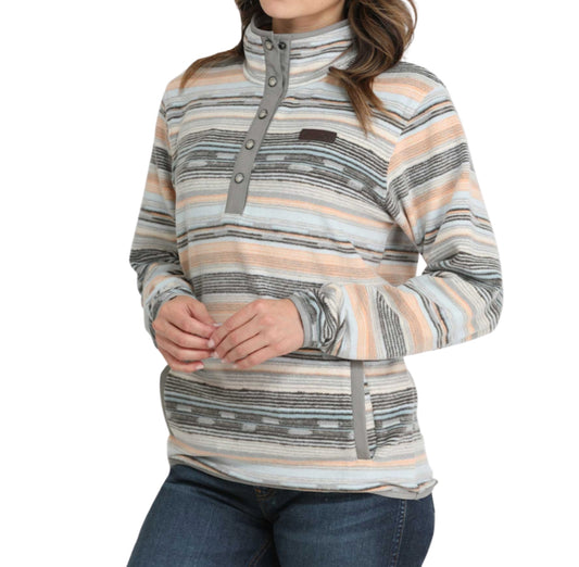 Cinch Ladies FLEECE PULLOVER - Multi Strip MAK9909004