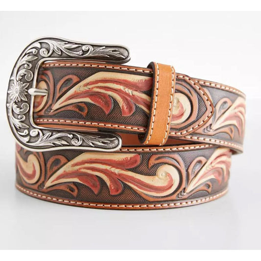 Ariat Ladies Belt Floral tooled Brown A1534008