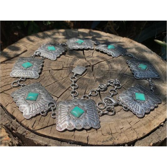 Lucky & Blessed - Girls Concho Belt - Turquoise  Stone