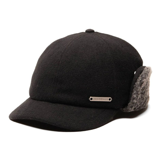 CROWNCAP Solid Wool Blend Melton Cap -Black 1-46741