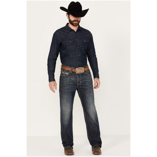 * ROCK & ROLL Men’s JEAN - Dark Vintage, Double Barrel Relaxed Straight, RRMD0SR1FZ