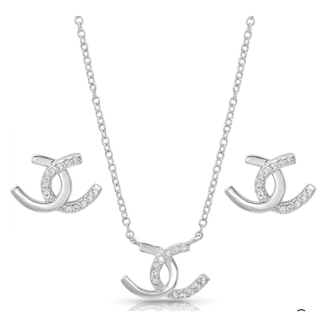 Montana Silversmith - Necklace & Earing Set- Horseshoe Happiness JS4505