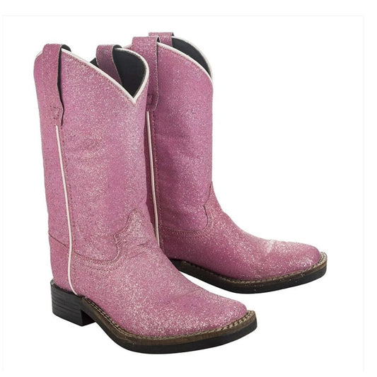 Tuffrider Youth Wester Cowboy Boot, Pink Glitter 30202
