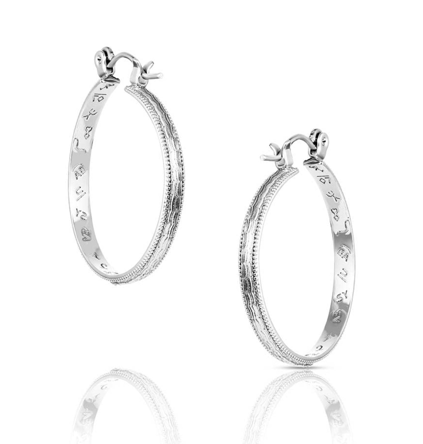 Montana Silversmiths Earrings - Rustic Serenity Hoop ER6328