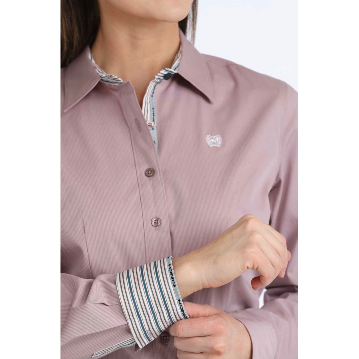 Cinch Women's Long Sleeve Western Button down Shirt - Lilac MSW9165084