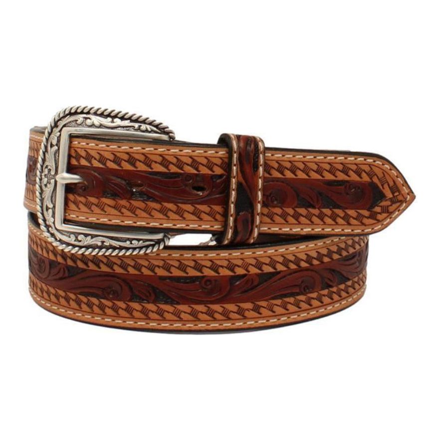 Ariat Men’s Belt Leather Zigzag Edge Floral A1039108