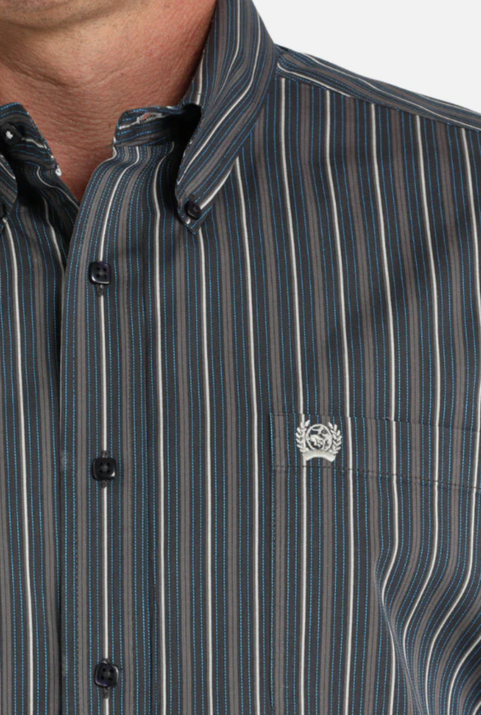 CINCH - Men LONG SLEEVE BUTTON-DOWN SHIRT, Stripe MTW1105958