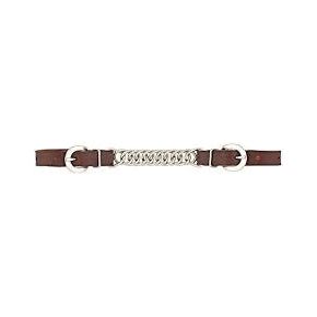 HARNESS LEATHER 4-1/4" DOUBLE FLAT LINK CHAIN CURB STRAP