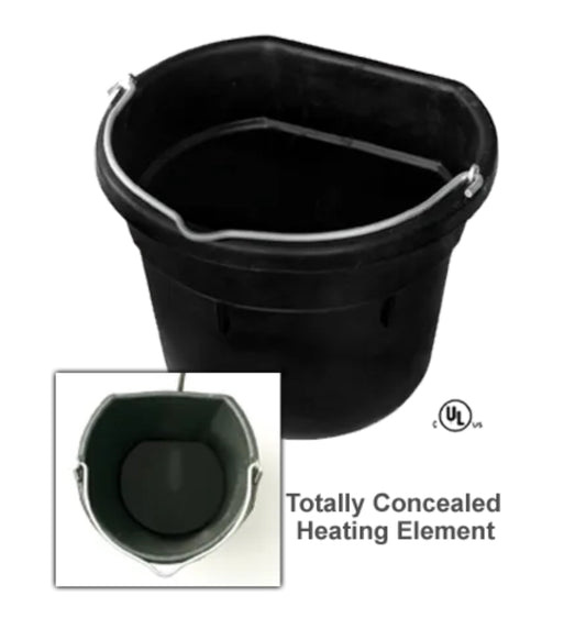 Farm Innovators Heated Rubber Bucket Flat Back 18 qt ( 17L )
