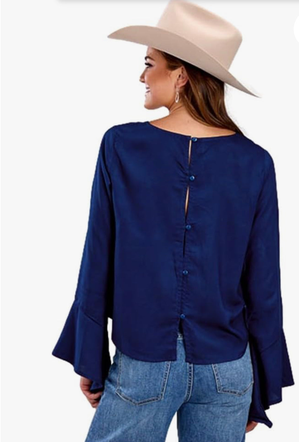 Roper Ladies Rayon Blou Shirt, Blue 03-050-0565-4054