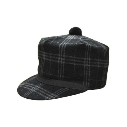 CROWNCAP  Grey Plaid Stockman Cap Navy 1-1403