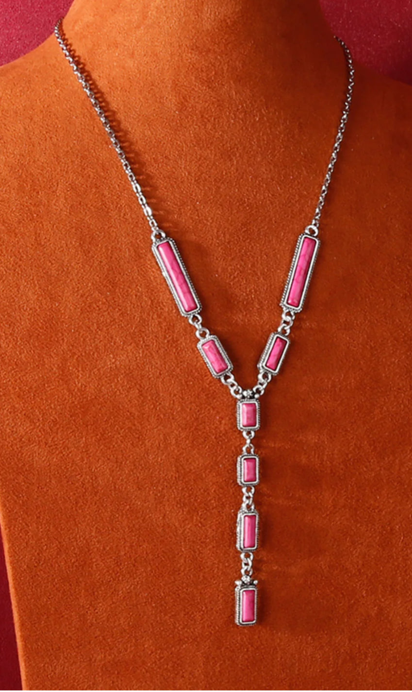 Rustic Couture Bohemian Y Shaped Western Necklace RNS-1017HPK