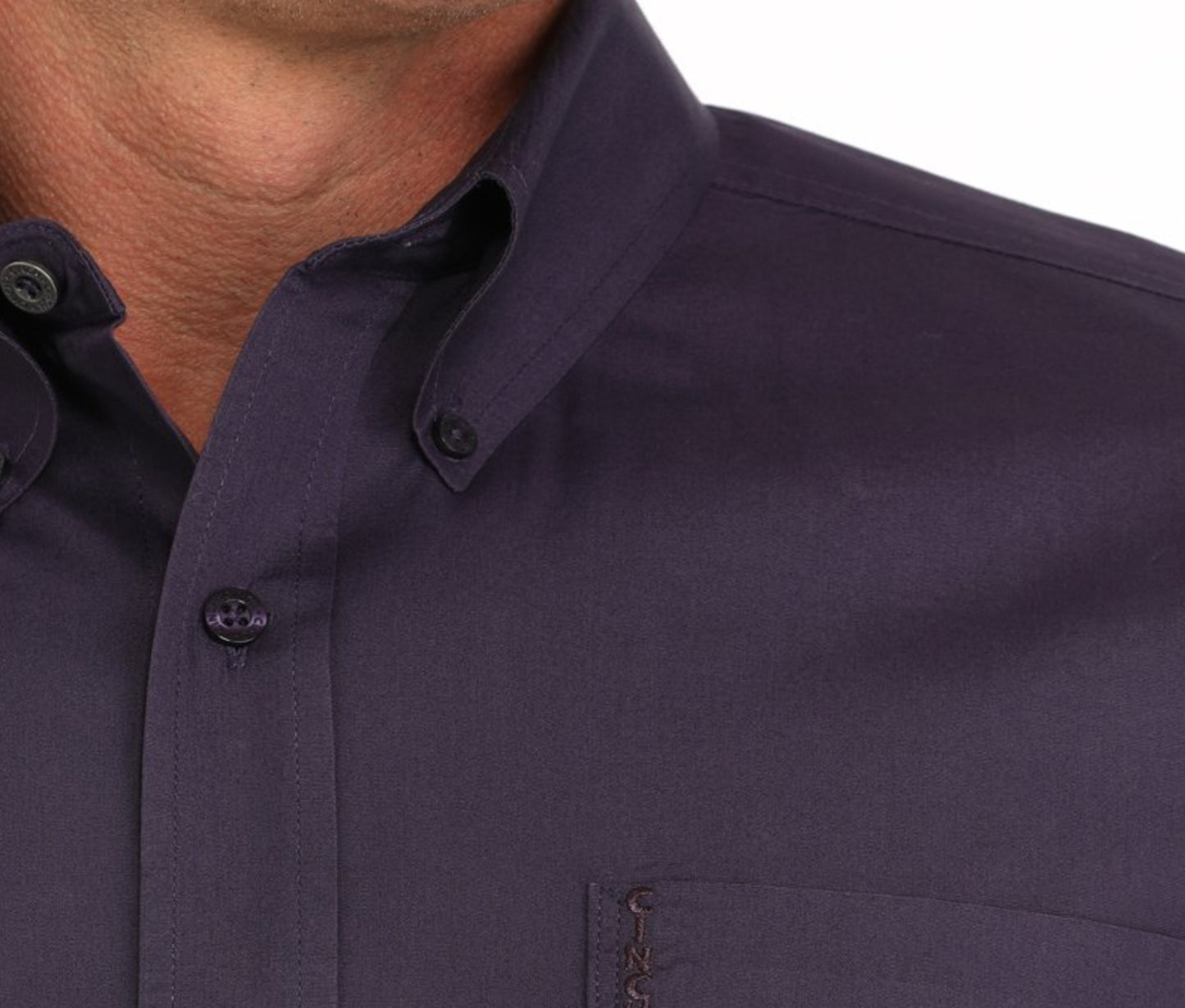 Cinch MEN'S Western Shirt - MODERN FIT SOLID BUTTON-DOWN - PURPLE MTW1347125