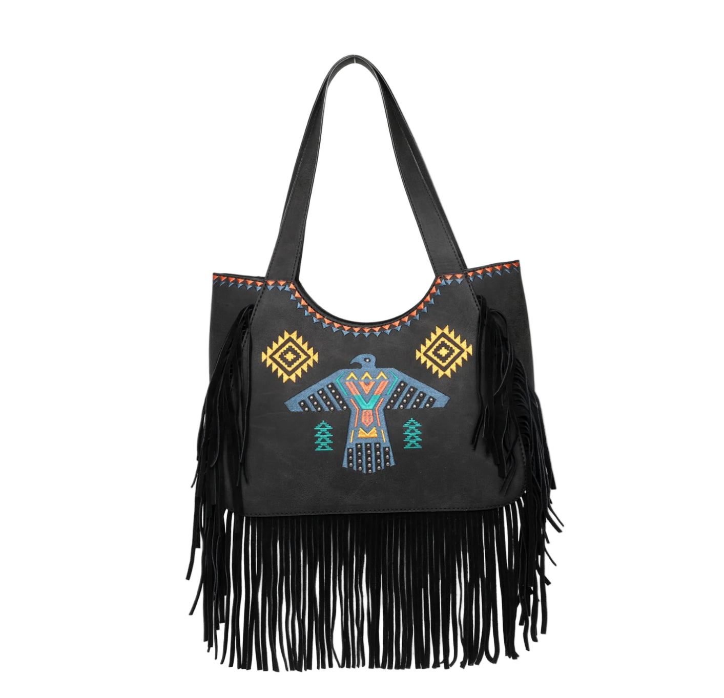 Wrangler Ladies Embroidered Fringe Tote WG36-G8005BK