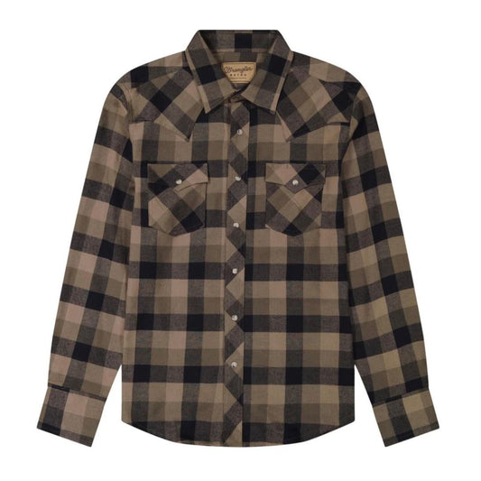 Wrangler Mens Retro® Snap Western Shirt, Green Plaid - 112385918