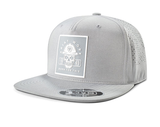 Ariat Work Men’s Trucker Cap- “Born For This” Patch, Flat Brim Snap Back A290001206