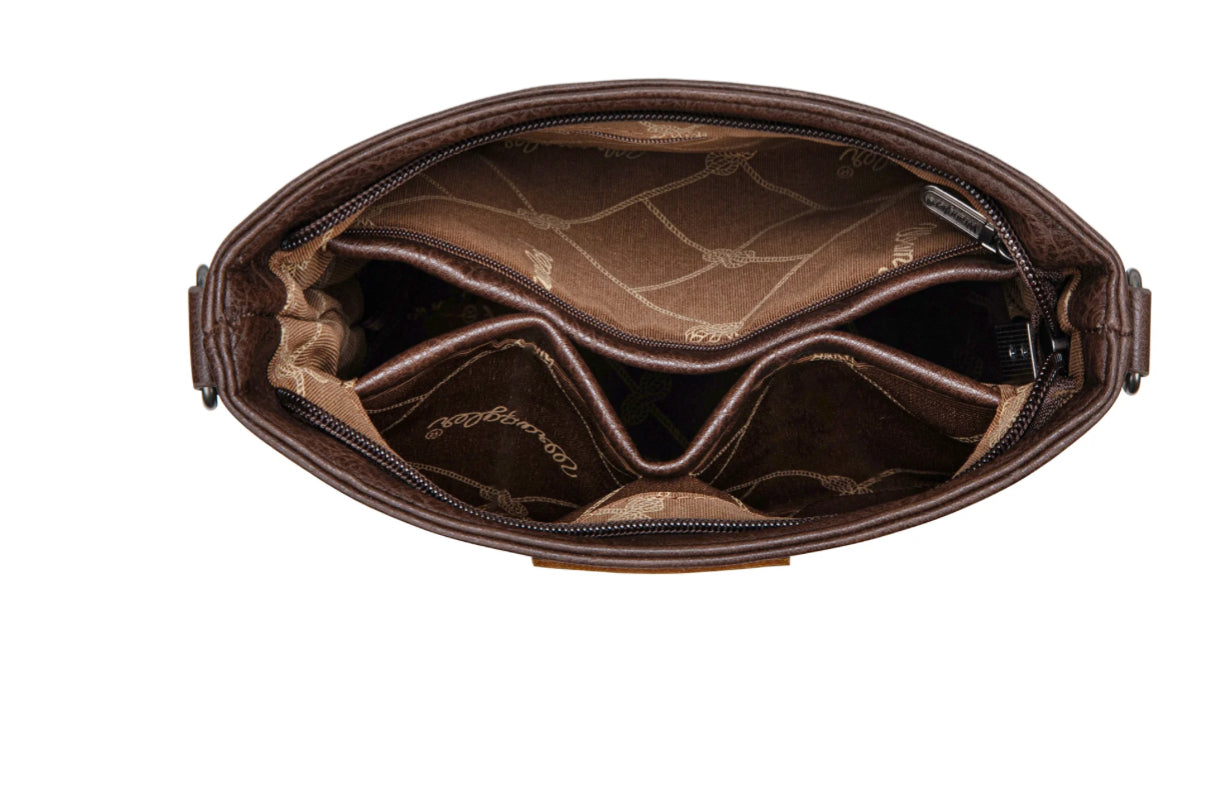 Wrangler Crossbody Purse for Ladies,Top-handle WG297G-8360 Coffee or Black